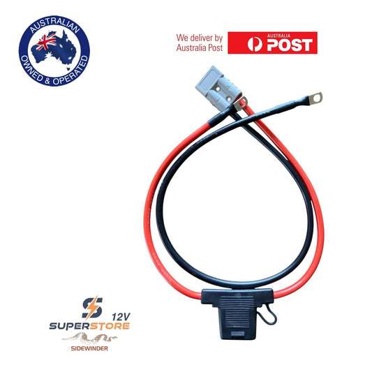 Maxi Fuse Holder Silicone Cable- 6B&S/ 6AWG Black & Red with 50Amp Anderson