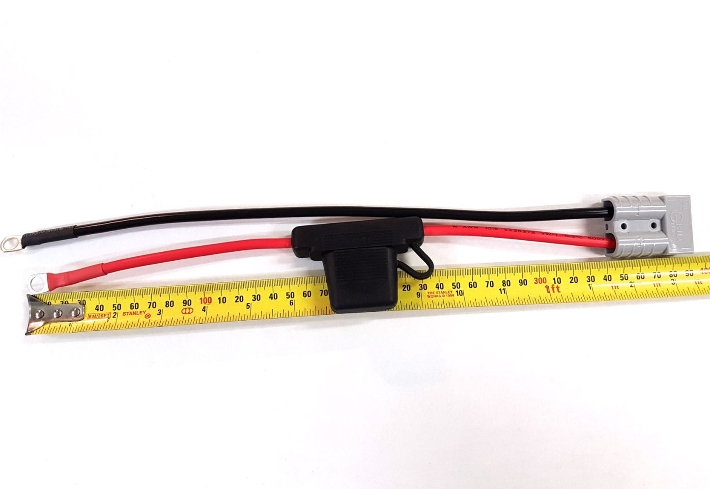 80AMP MAXI FUSED Anderson Lead 50amp plug to 8mm Lugs, 8 B&S cable lead 38cm