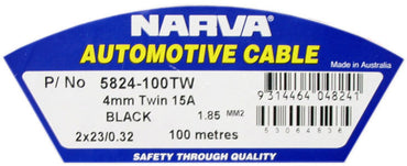 TWIN CORE 4MM 6m TW20 Power cable Battery Caravan Wire 12V 24V PRE-CUT TO 6M