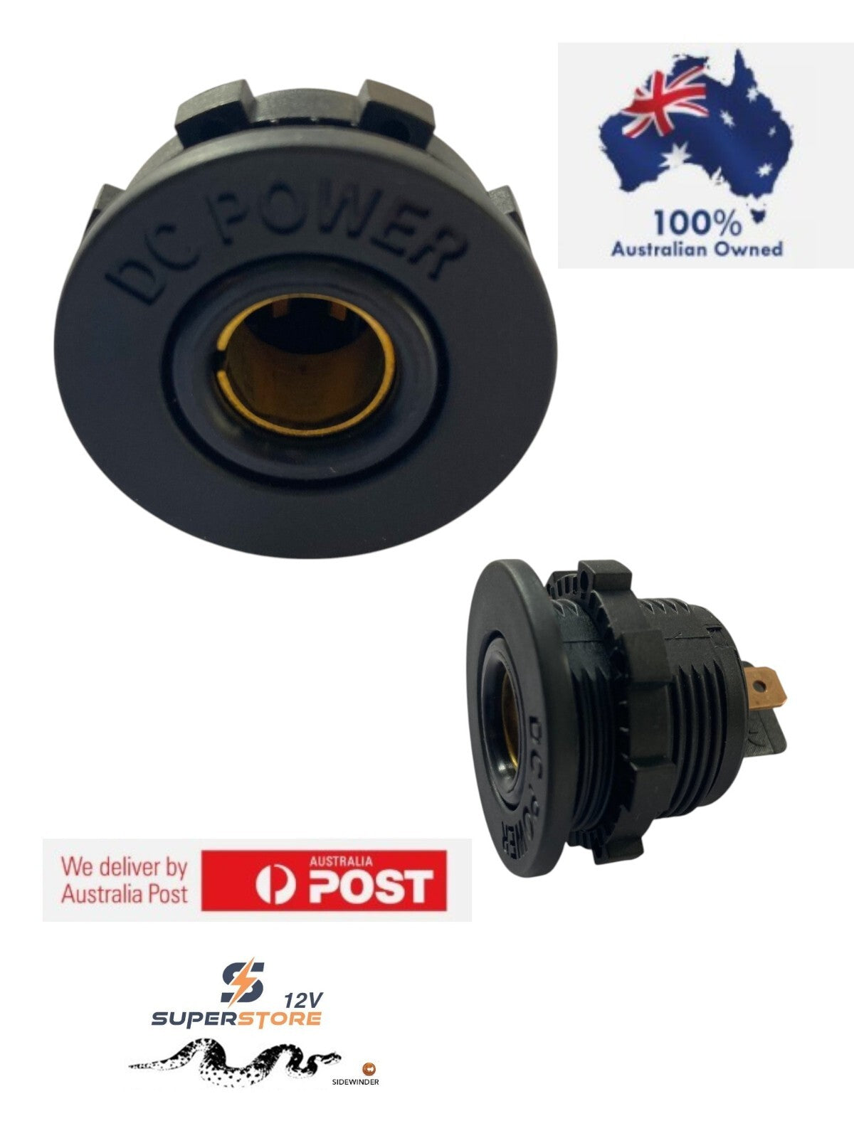 2 X Merit Sockets FLUSH PANEL MOUNT 12V ACCESSORY 4 x 4 FRIDGE CAMPING