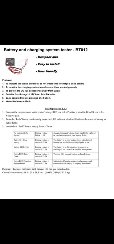 12V DUAL BATTERY SYSTEM MONITOR & SPIKE PROTECTOR LED BATTERY METER