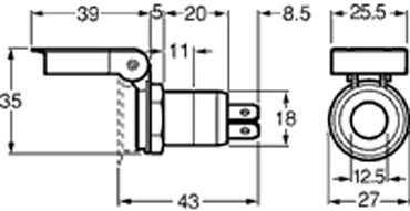 Hella Type Socket 12V DC Power MERIT DIN TYPE 20AMP car /caravan / boat