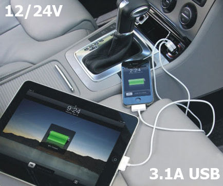 HELLA DIN MERIT USB CHARGER TWIN OUTPUT FOR iPad iPhone Galaxy Tablet - ABR