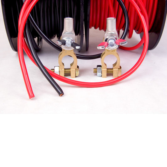 DUAL BATTERY & ANDERSON PLUG WIRE 8 B&S 100A CABLE - BLACK - Price is per meter