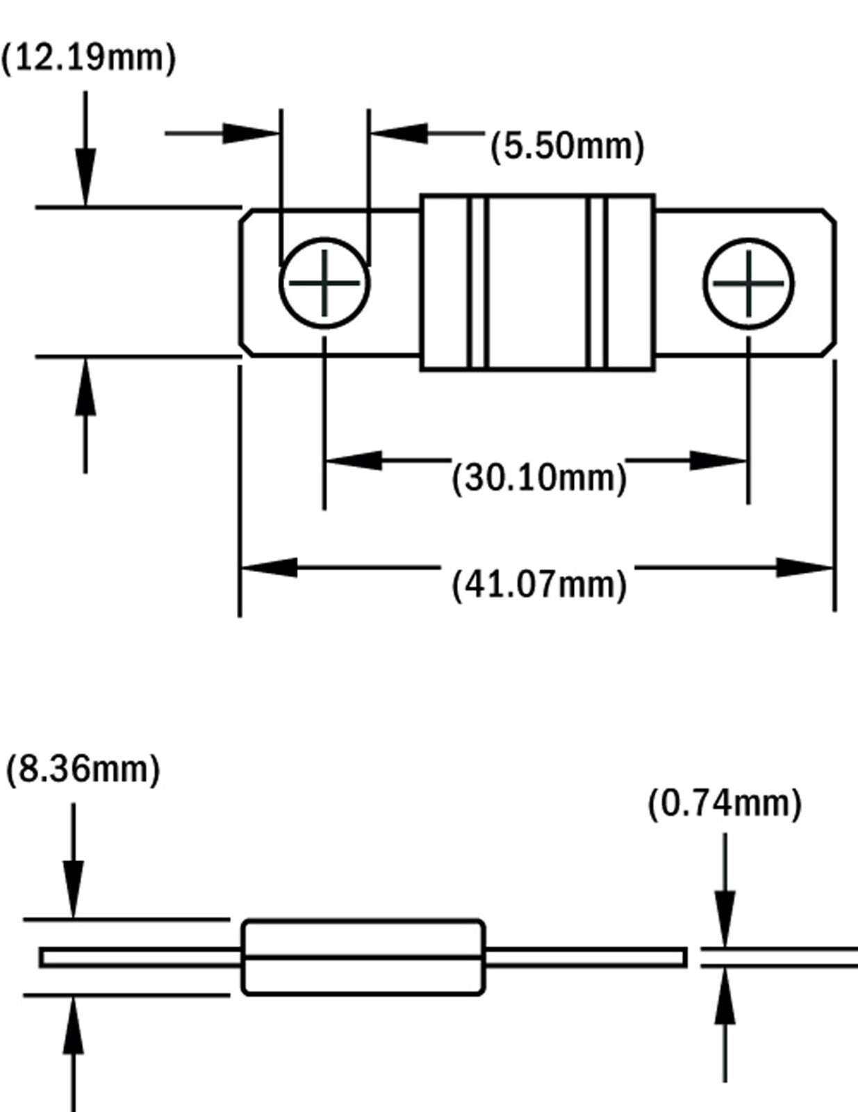 80A MIDI FUSE 12V 24V DC - BREAKER FUSE