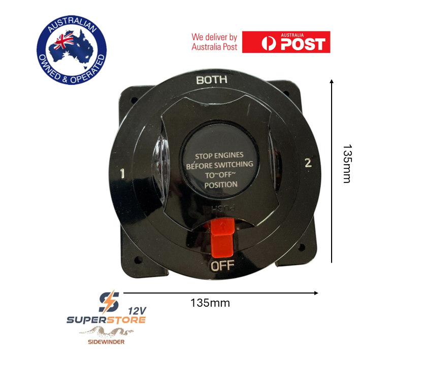 Dual Battery Isolator Rotary switch Boat Caravan 4x4 RV Marine Cut off 4pin 300A