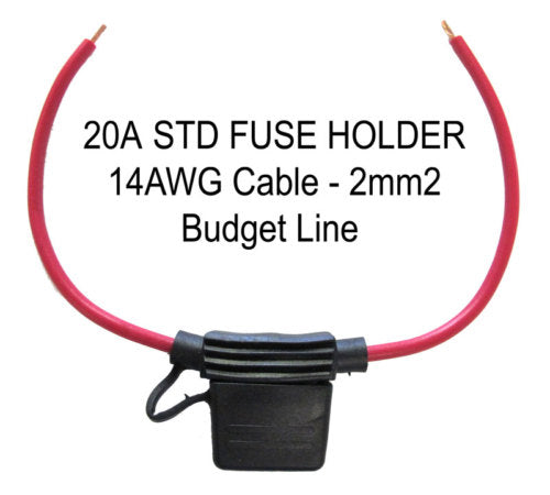 2x 20A FUSE HOLDER AUTOMOTIVE BLADE FUSE HOLDER - BUDGET