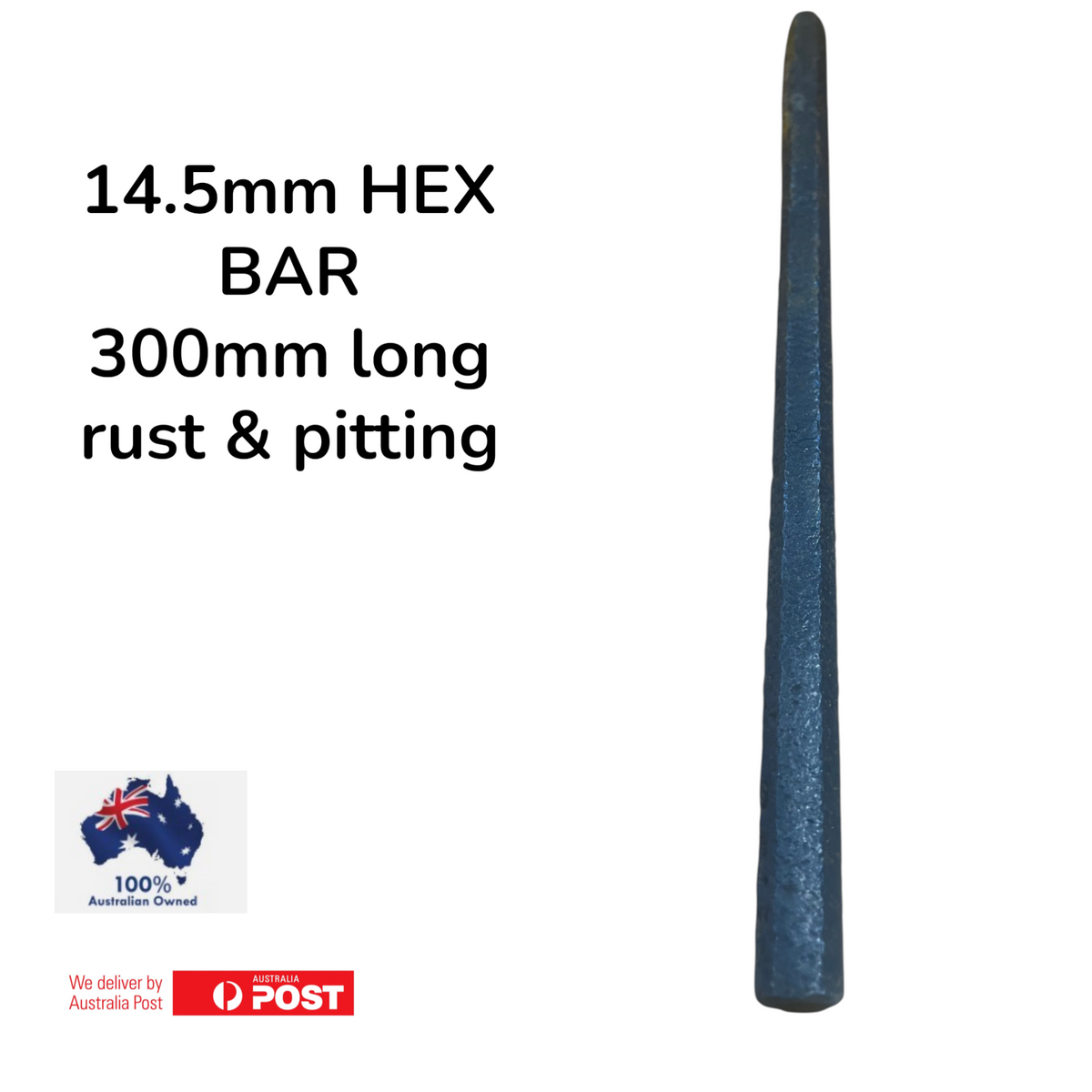 14.5mm Mild Steel HEX bar 300mm long DIY Project Bolt may have surface rust