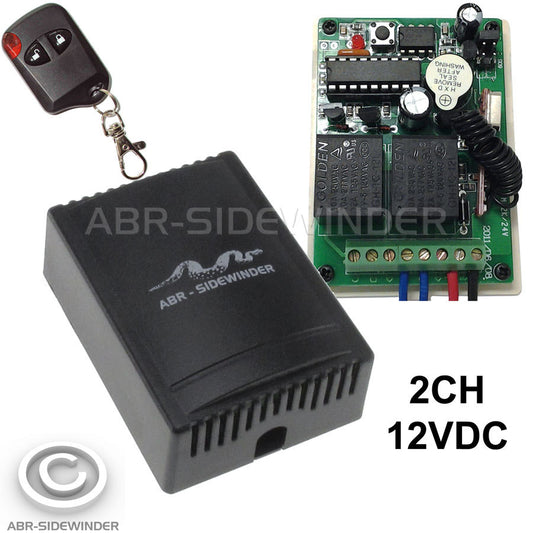 2 CHANNEL REMOTE CONTROL RELAY SWITCH 12V DC FOR LIGHTING, FANS, INVERTERS - ABR