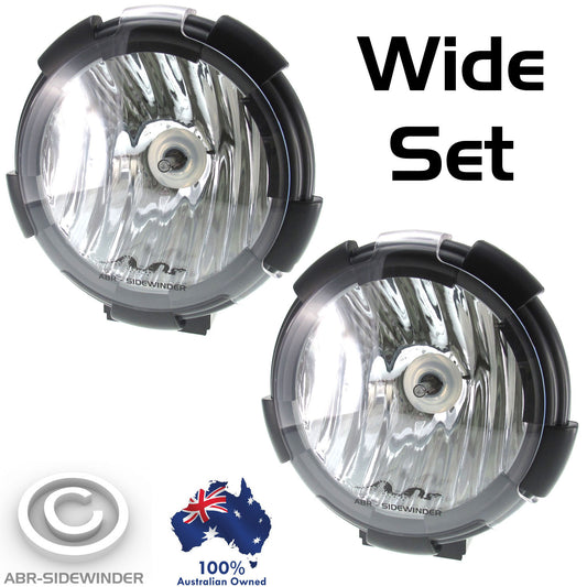 7 inch HID Driving Spot Lights 205mm WIDE SET - 55W 12V FREE COVERS - ABR UNITS