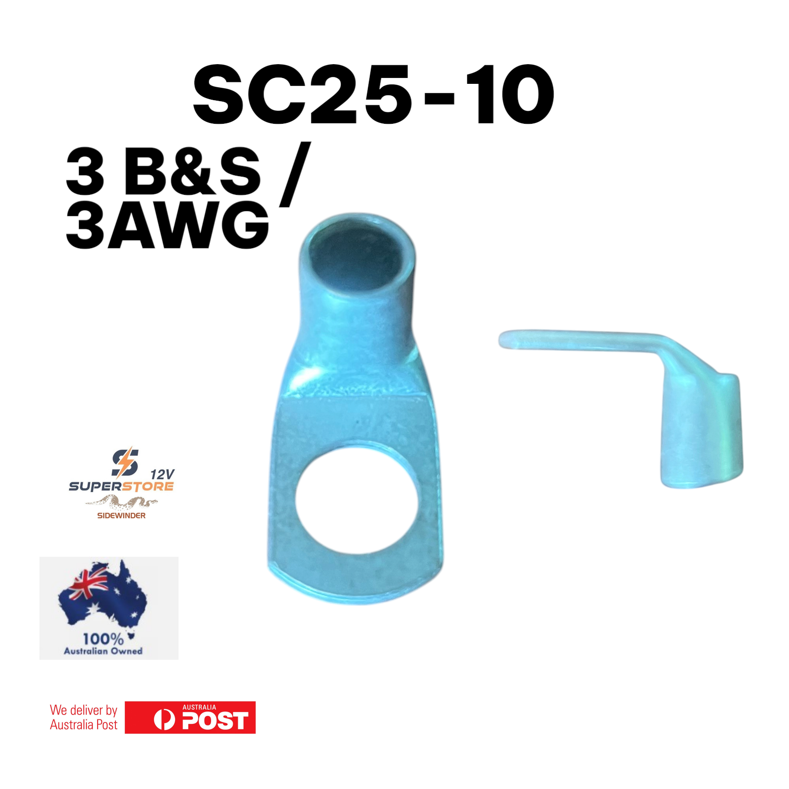 1pc SC25-10 3B&S 90° Angled Cable Lug Battery Terminal Connector 10mm