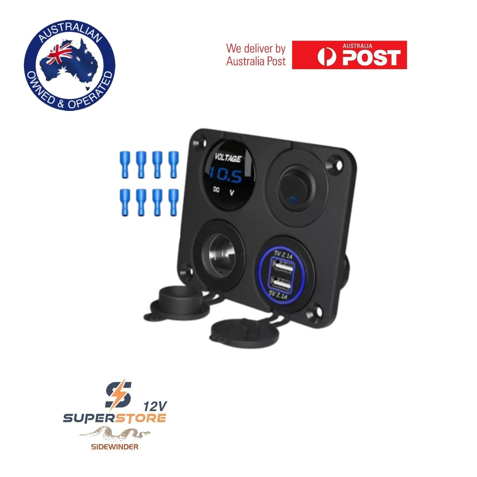 12V Panel Mount USB Voltage Car Charger cigarette lighter Caravan 4x4 Marine