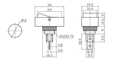 2 WAY SWITCH 12V DC BATTERY MONITOR SWITCH