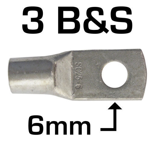 DUAL BATTERY SYSTEM LUGS 3 B&S  6mm EYE ABR SIDEWINDER SC25-6