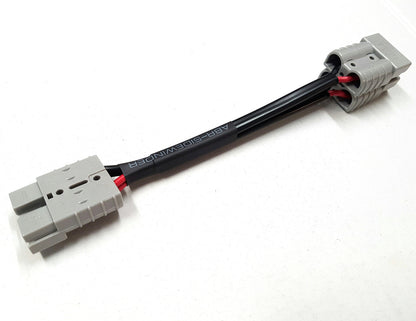 ANDERSON PLUG DOUBLE ADAPTER EXTENSION 50 AMP 50A 12VOLT Y CABLE LEAD CRIMPED 