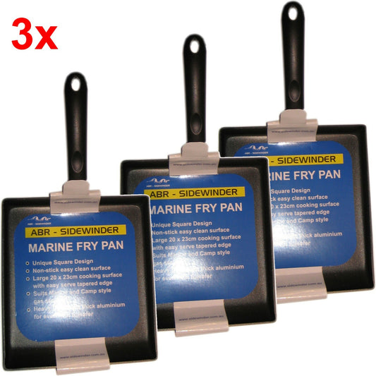3x Pan DEAL BOATIES Fry Pan, GAS CAMPING STOVE FRYING PAN - MARINE 4wd Non Stick