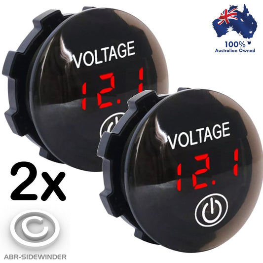 RED Battery Display Volt Meter Flush Mount 12v 24v LED Digital Voltage Gauge 2x