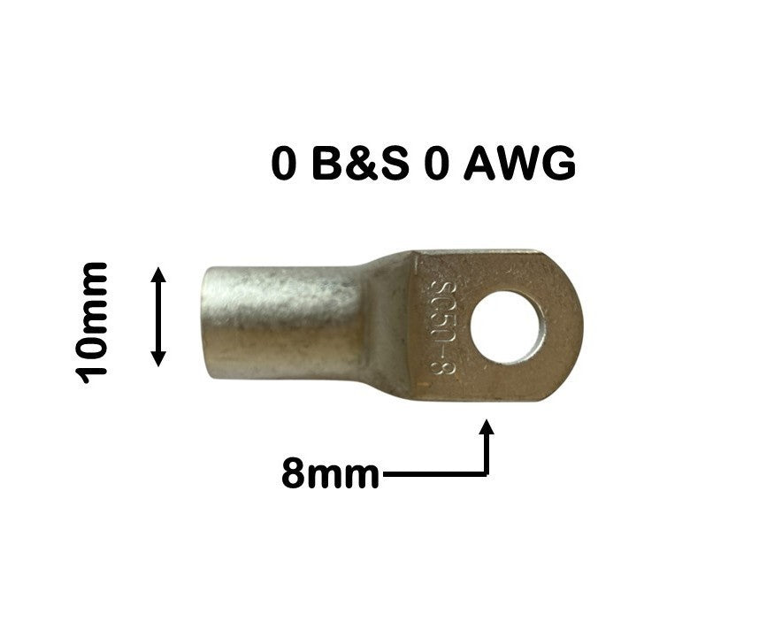 5x DUAL BATTERY SYSTEM LUGS 0 B&S  8mm EYE ABR SIDEWINDER SC50-8