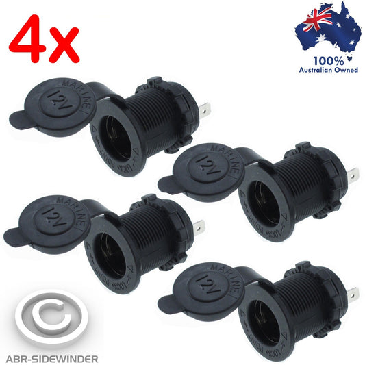 4x Waterproof 12V Car Cigarette Lighter Socket USB Charger Power Adapter Outlet