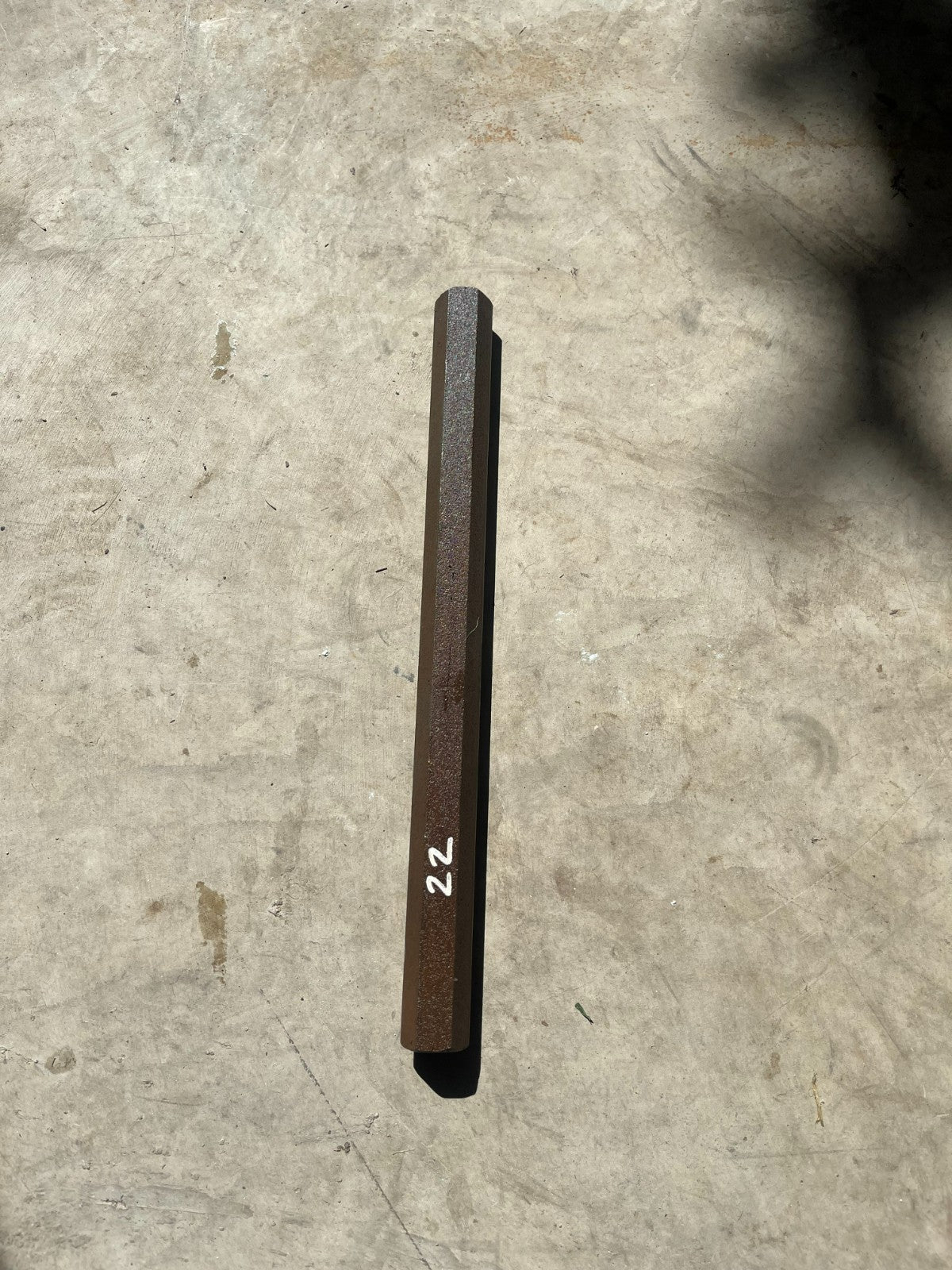 22mm Mild Steel HEX bar 12" long DIY Project Bolt may have surface rust
