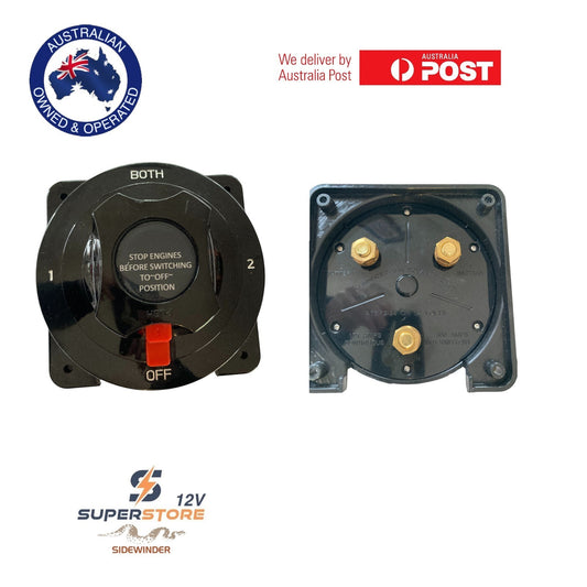 Dual Battery Isolator Rotary switch Boat Caravan 4x4 RV Marine Cut off 4pin 300A