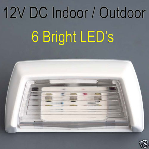 12V LED COURTESY LIGHT 6 SUPER BRIGHT LEDS CARAVAN CAMPING 4WD