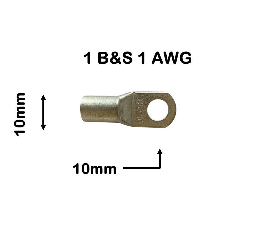 5x DUAL BATTERY SYSTEM LUGS 1 B&S  10mm EYE ABR SIDEWINDER SC50-10