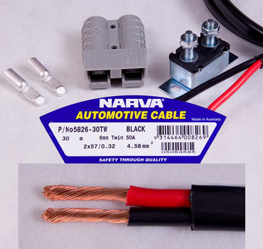 6MM TWIN CORE CABLE DUAL BATTERY SYSTEM TW50 10 METRES 12V ELEC BRAKE 12 VOLT 
