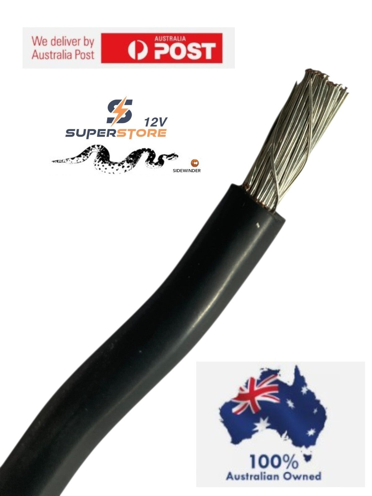 SILICONE 5m DUAL BATTERY & ANDERSON PLUG WIRE  6 B&S 140A CABLE - BLACK