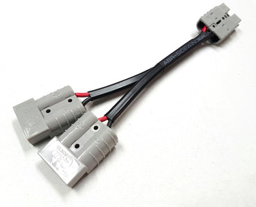 ANDERSON PLUG DOUBLE ADAPTER EXTENSION 50 AMP 50A 12VOLT Y CABLE LEAD CRIMPED 