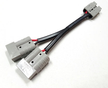 ANDERSON PLUG DOUBLE ADAPTER EXTENSION 50 AMP 50A 12VOLT Y CABLE LEAD CRIMPED 