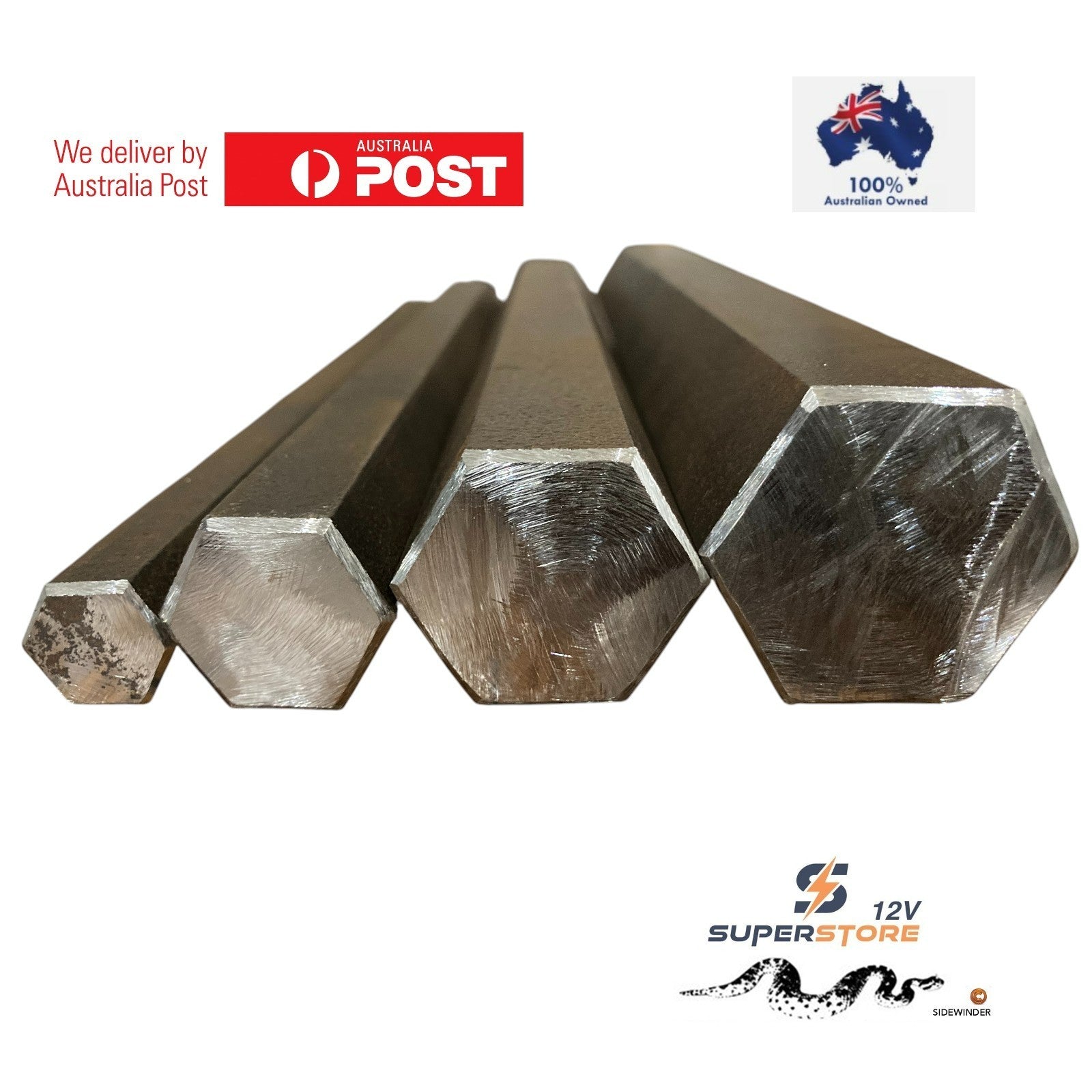 1 " Mild Steel HEX bar 12" long -light surface rust