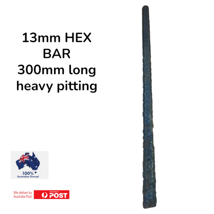 13mm Ancient Mild Steel HEX bar 300mm long DIY Project heavy surface rust