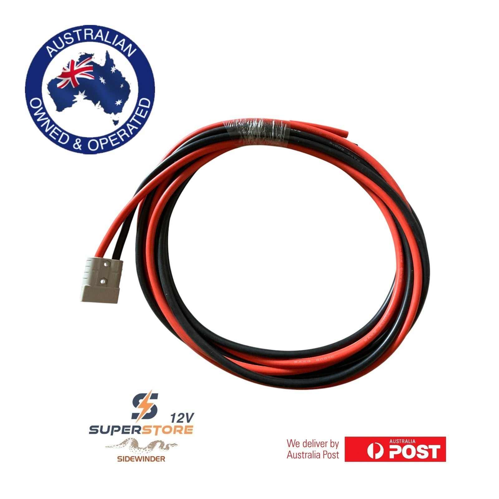 6M Silicone Dual Battery & Anderson Plug Wire - 6 B&S 6AWG - RED & Black