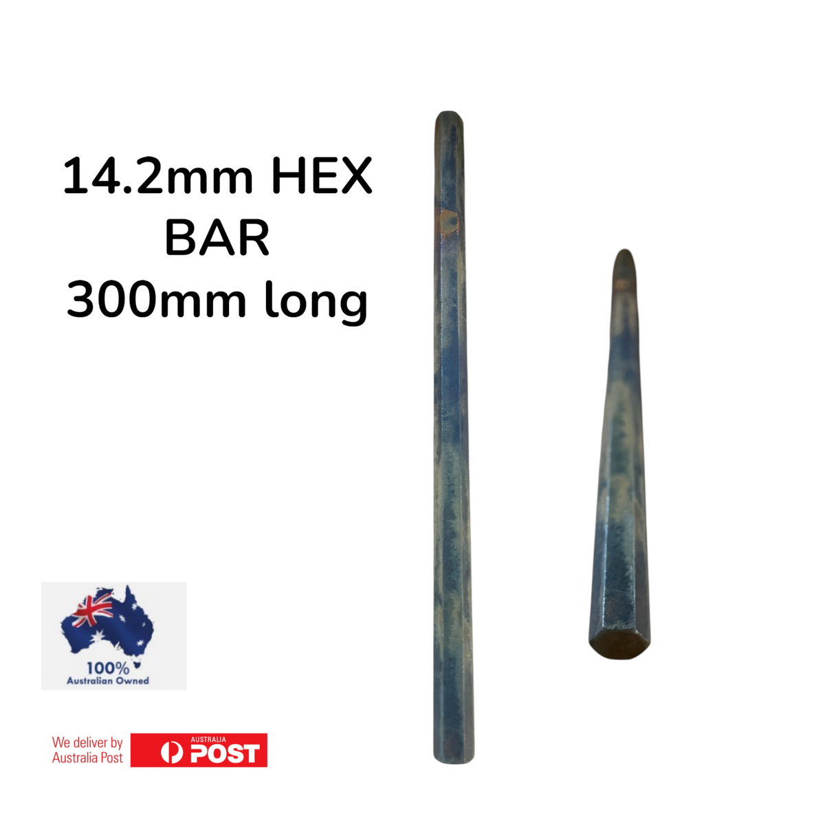 14.2mm Mild Steel HEX bar 300mm long DIY Project Bolt may have surface rust