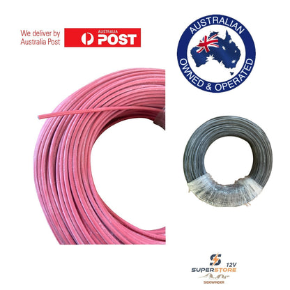10m SILICONE DUAL BATTERY & ANDERSON Solar PLUG WIRE  14AWG/B&S 2mm2 RED
