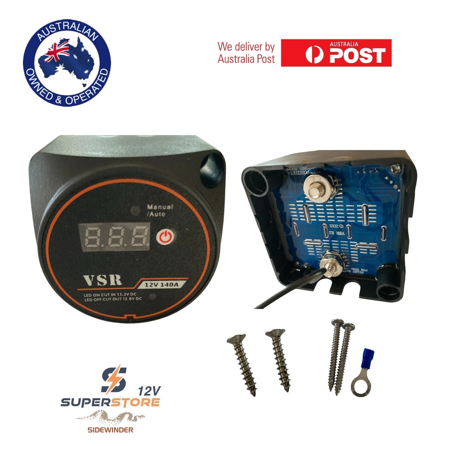 Smart Dual Battery Isolator 12V 140 AMP RV Marine Truck 4WD Caravan LED Voltmet