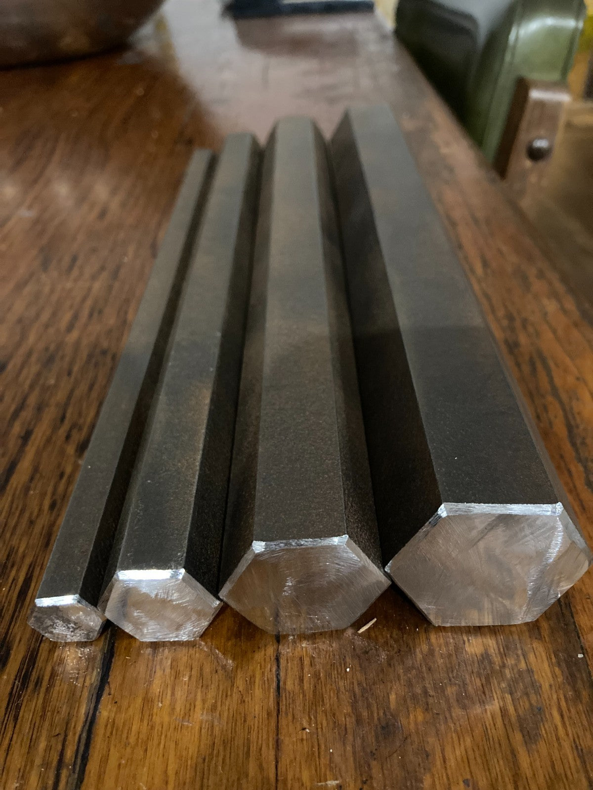 1 " Mild Steel HEX bar 12" long -light surface rust