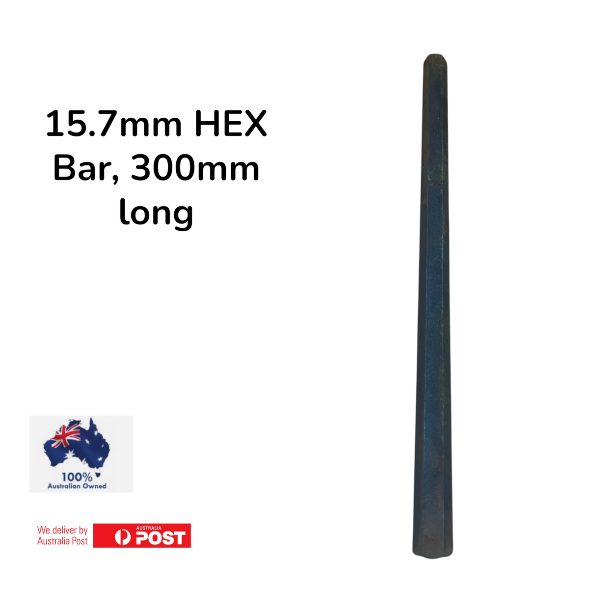15.7mm Mild Steel HEX bar 300mm long DIY Project Bolt may have surface rust