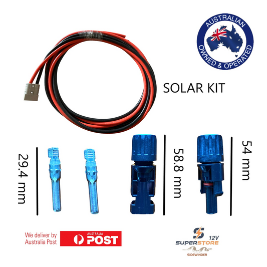 Solar Kit Silicone Cable Black and Red 6m 6AWG/B&S + Connectors 4wd outdoor