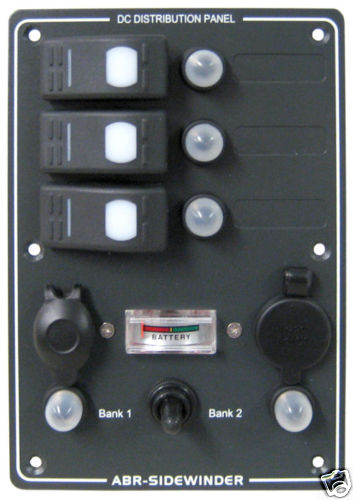 CANOPY 4WD MARINE AND CARAVAN SWITCH PANEL 12V SOCKETS SUIT LITHIUM BATTERY