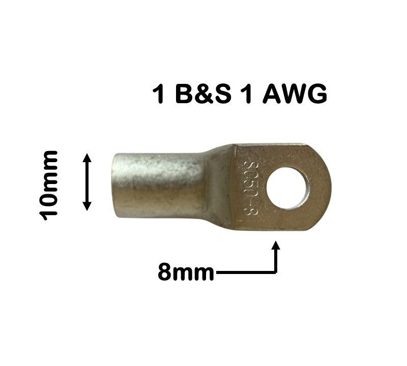 5x DUAL BATTERY SYSTEM LUGS 1 B&S  8 mm EYE ABR SIDEWINDER SC50-8