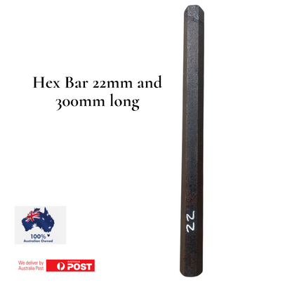 22mm Mild Steel HEX bar 12" long DIY Project Bolt may have surface rust