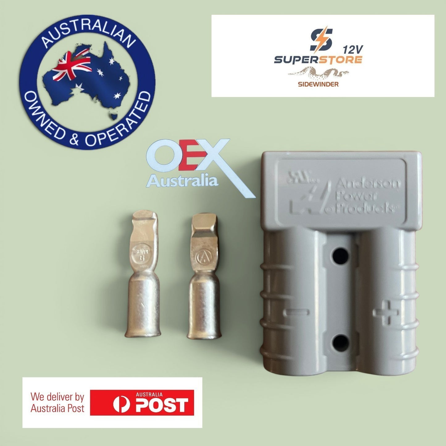 OEX Anderson Plug 2-Pole 50A Grey 5-Kit ACX2760B Heavy Duty 4wd Caravan