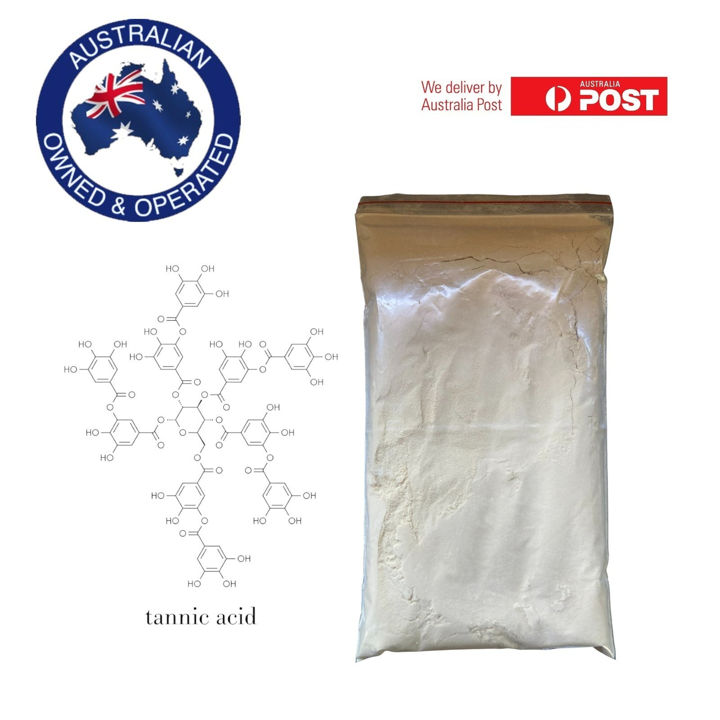 100g Tannic Acid  Tech Grade Natural Clarifying Agent High Purity 81%