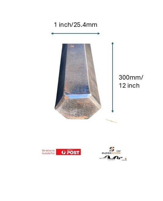 25.4mm (1") Bright Mild Steel HEX bar