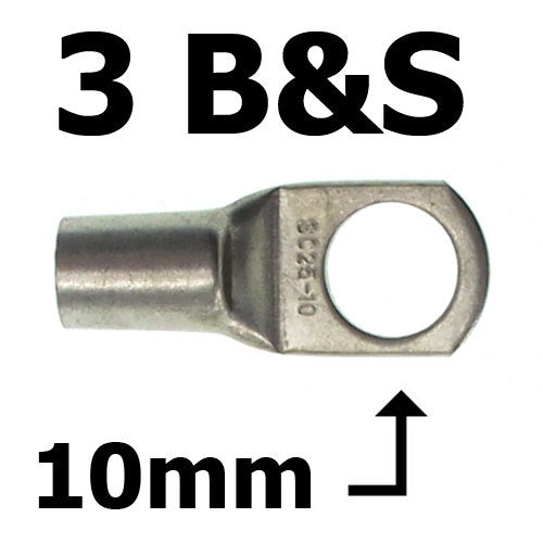 DUAL BATTERY SYSTEM LUGS 3 B&S  10mm EYE ABR SIDEWINDER SC25-10