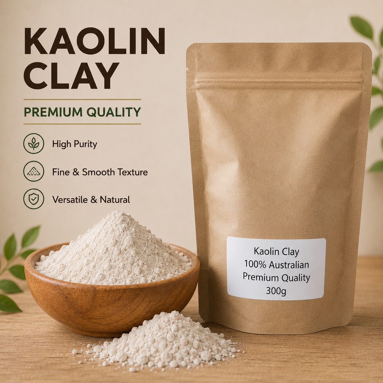 Kaolin Clay 100% Australian Cosmetics Pottery Art Paint Rubber