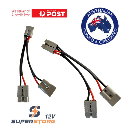 2 to 1 ANDERSON STYLE PLUG DOUBLE ADAPTER LEAD AMP 50A 12VY Adaptor DT Wiring Cable Imported